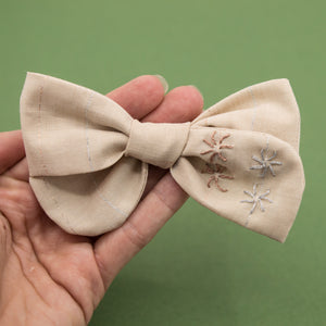 RTS OOAK Embroidered 4 shimmers bow hoc