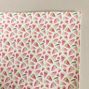 Summer watermelon watercolor faux leather