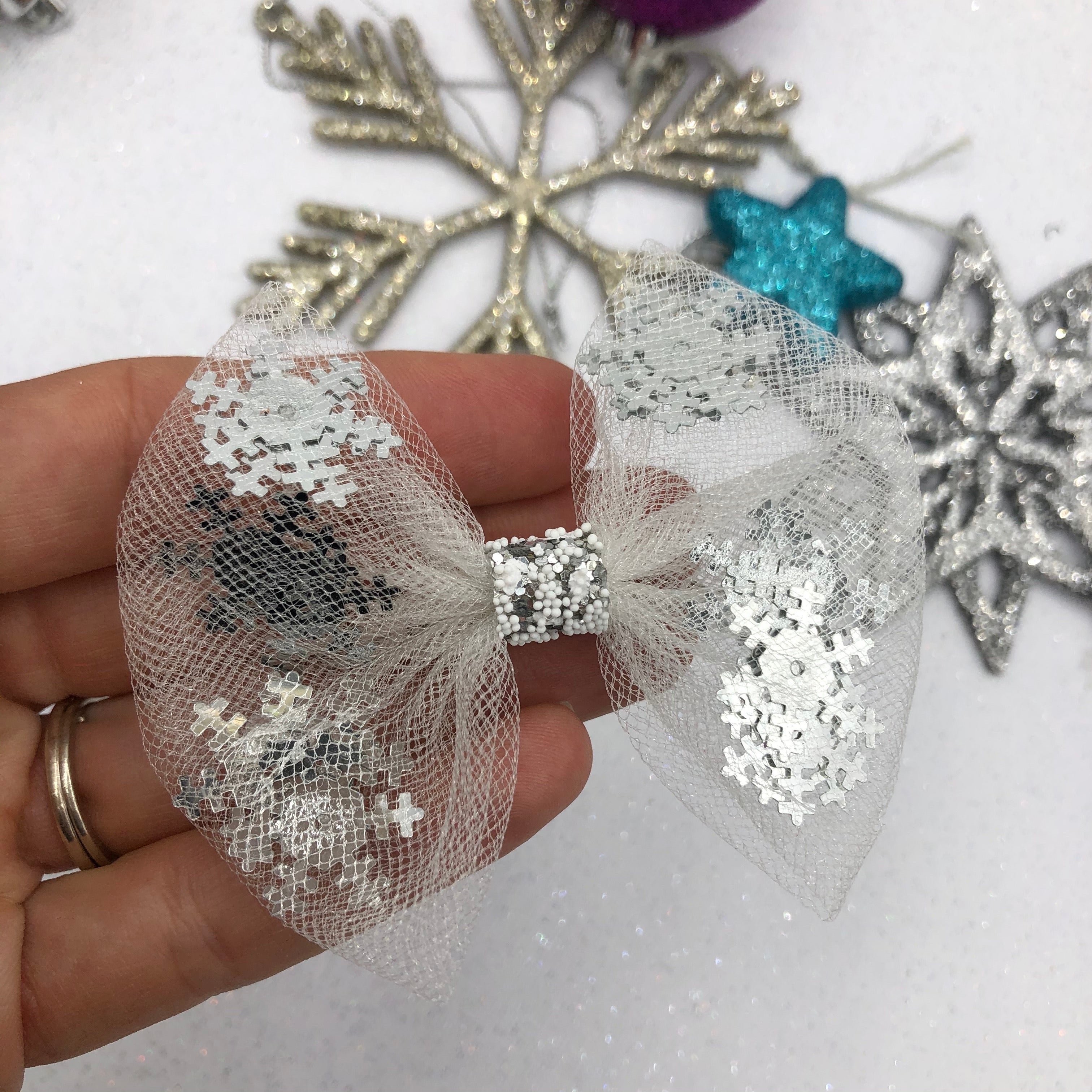 Silver Snowflake tulle Christmas Parade - O Holy Night