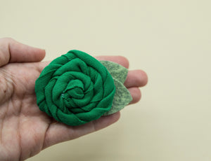 Vintage green cotton rose - 3 inch- MTL