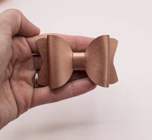 Bronze smooth leather bow -fall
