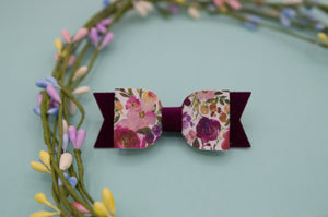 Magenta Floral Mila bow - HOPE SS3
