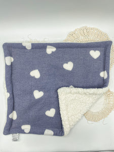 Blue Brushed knit Sherpa Blanket rts