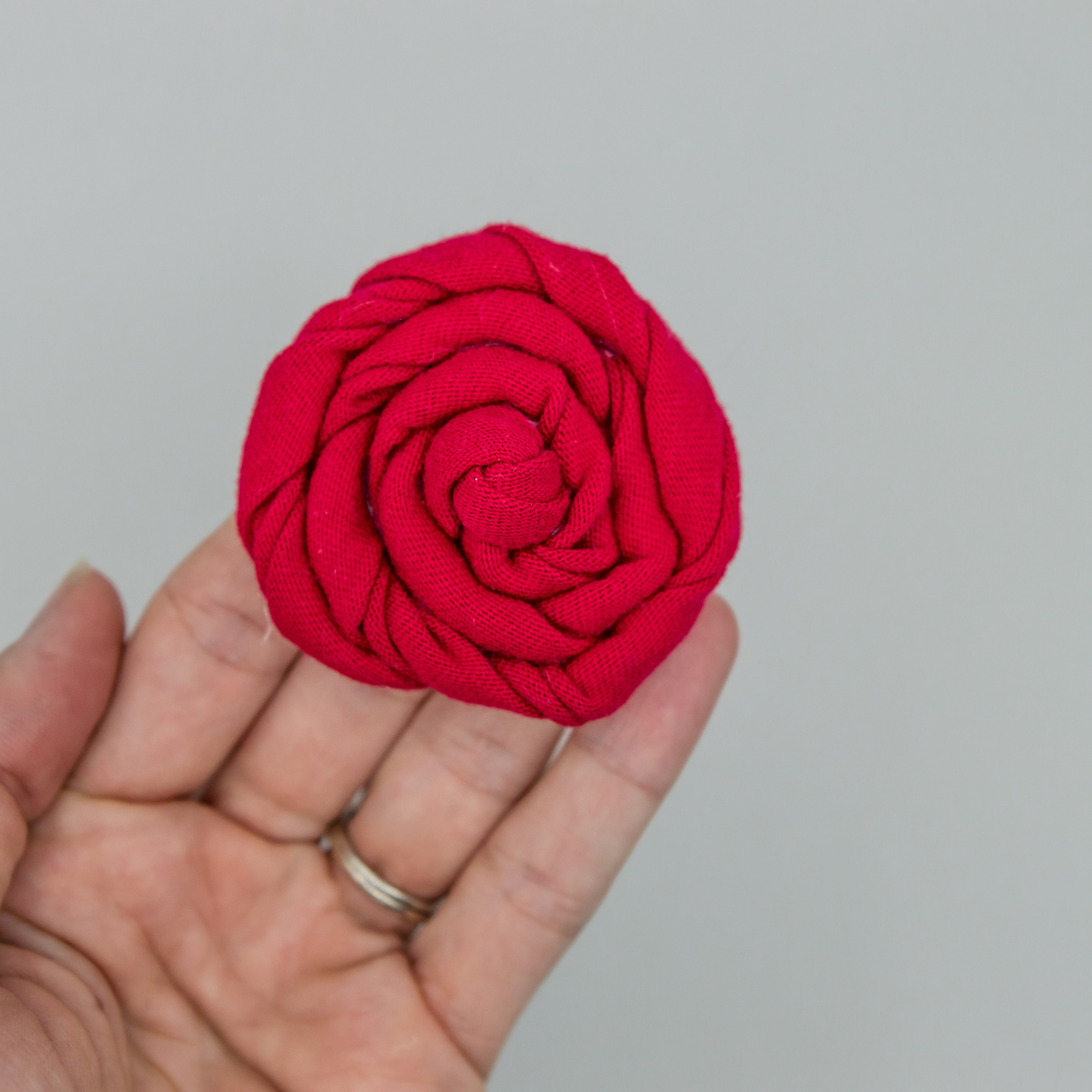 2 inch red cotton rose - ATD kind