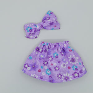 Vintage Purple Seersucker florals Skirt - RTS