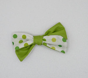 Vintage green & dots River Bow - MTL