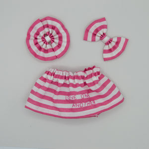 Pink striped “Love One Another” Skirt - ATD