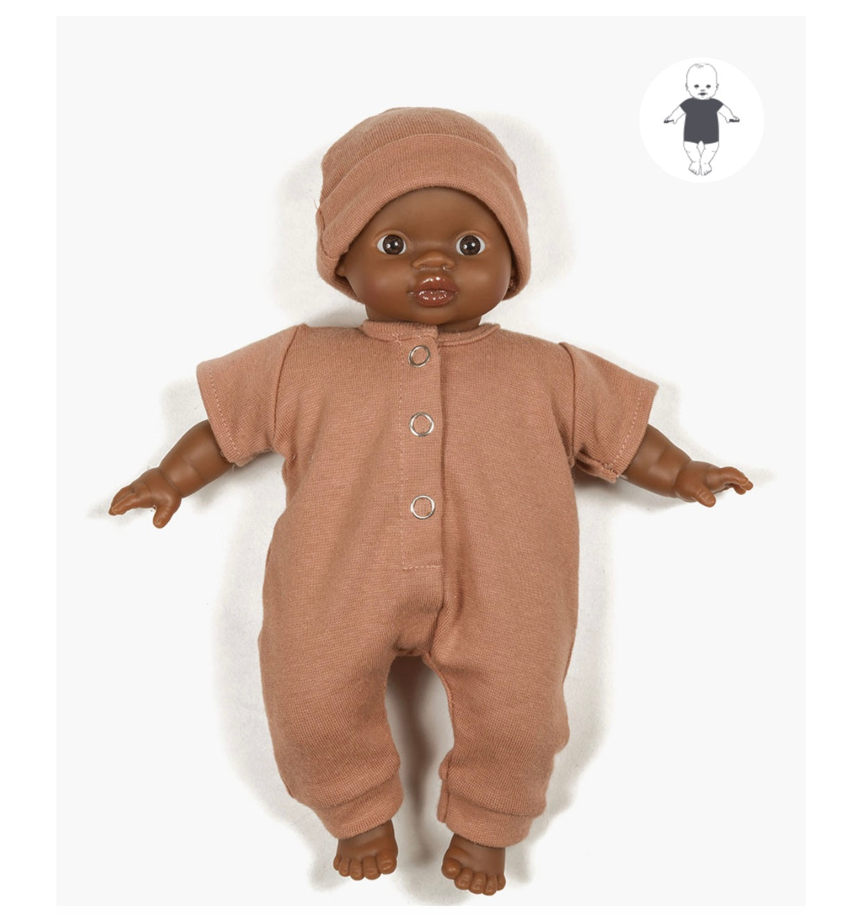 Brown sugar soft body doll romper -RTS  Minikane