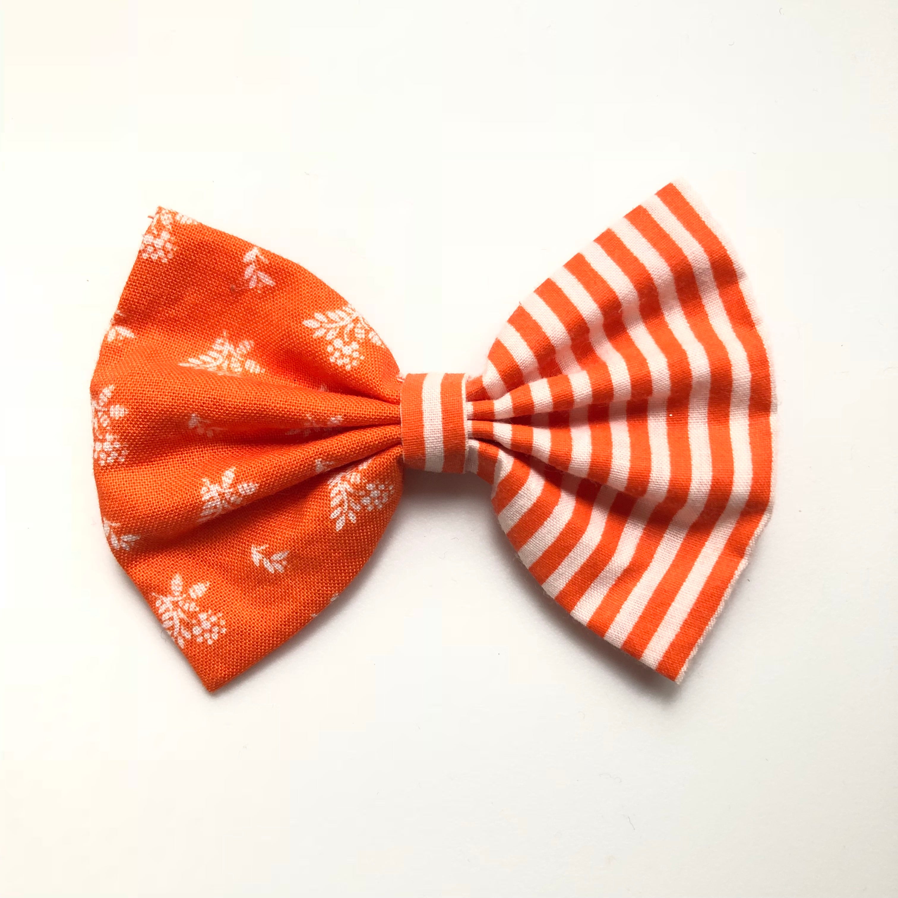 Copy of 3 inch fall orange plaid and floral bow
