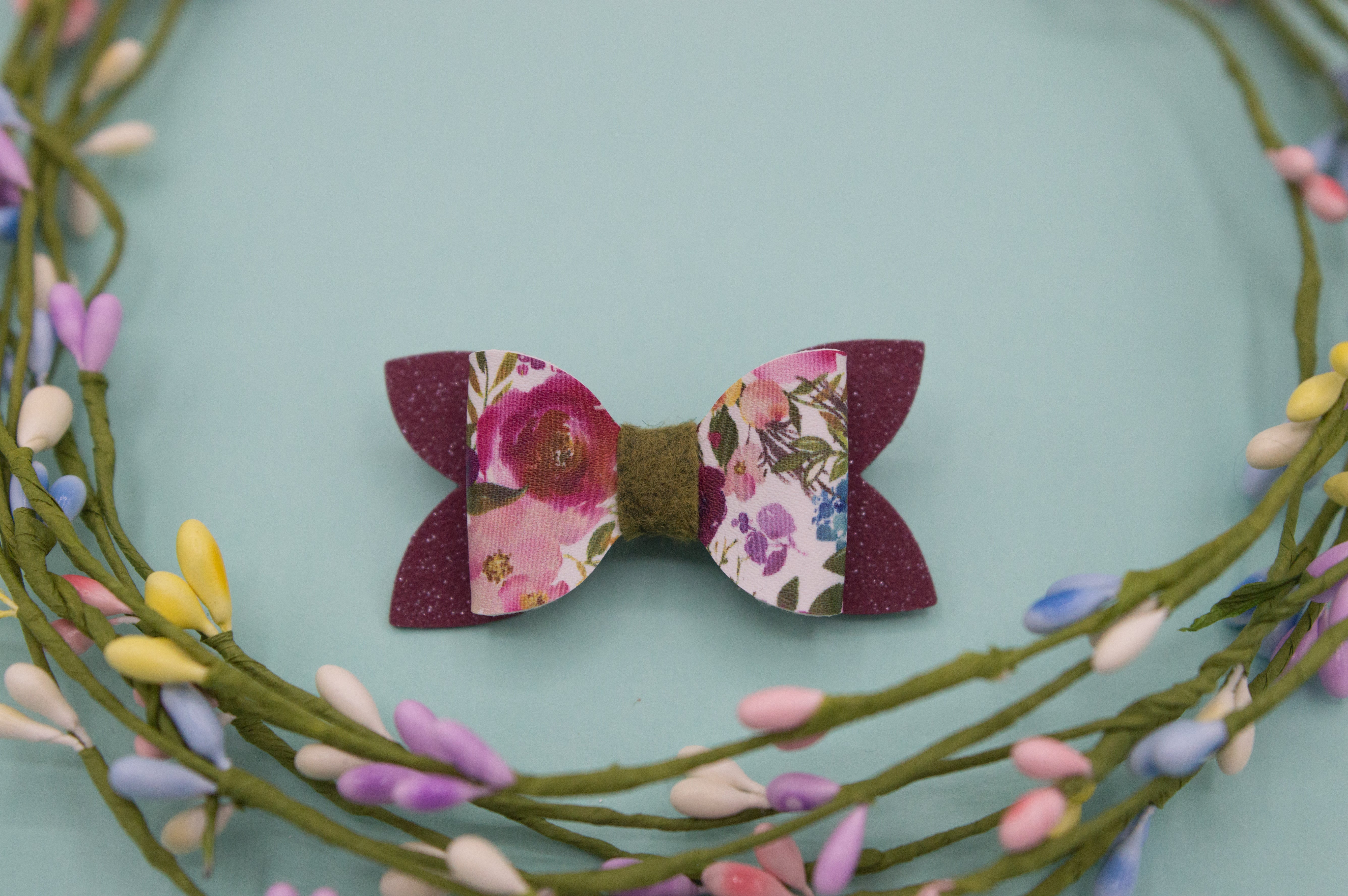 Purple shimmer floral Zoe Bow - HOPE