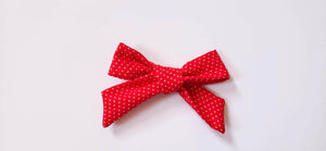 Vintage red tiny white dots Elloise Bow