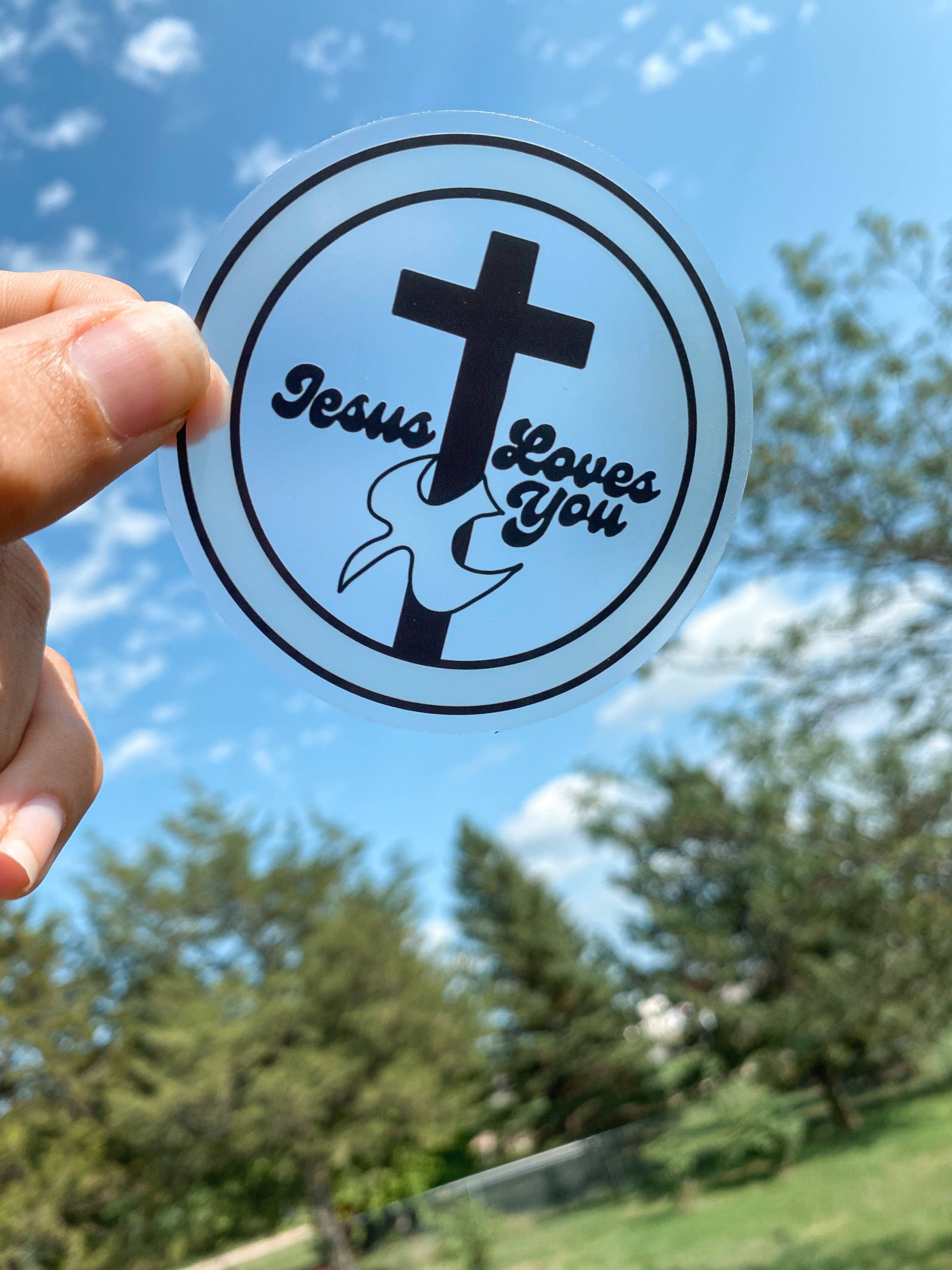 3x3 inch - Jesus Loves You  - Clear Sticker