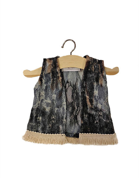 Black lace duster vest - Minikane rts