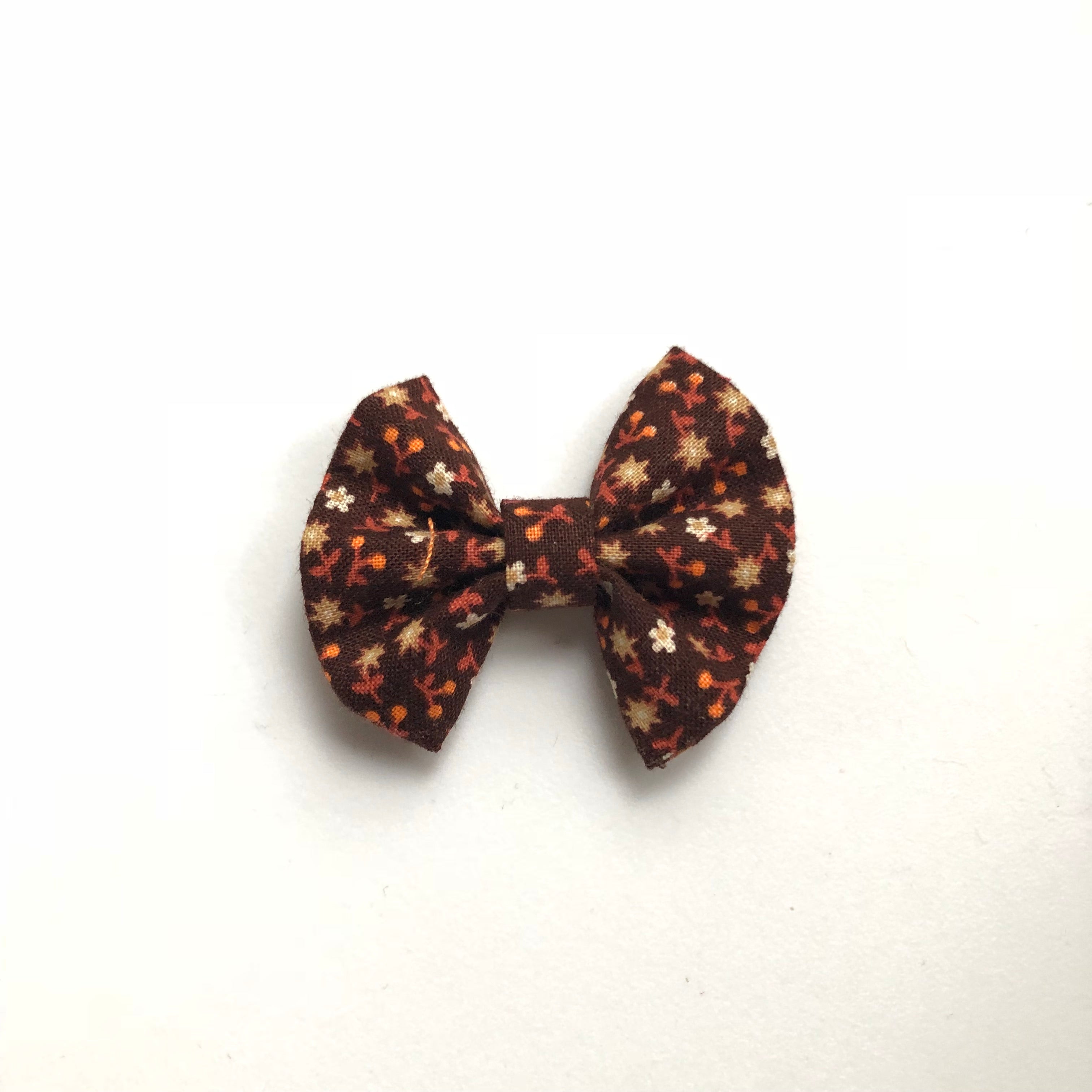 2 inch fall brown floral bow