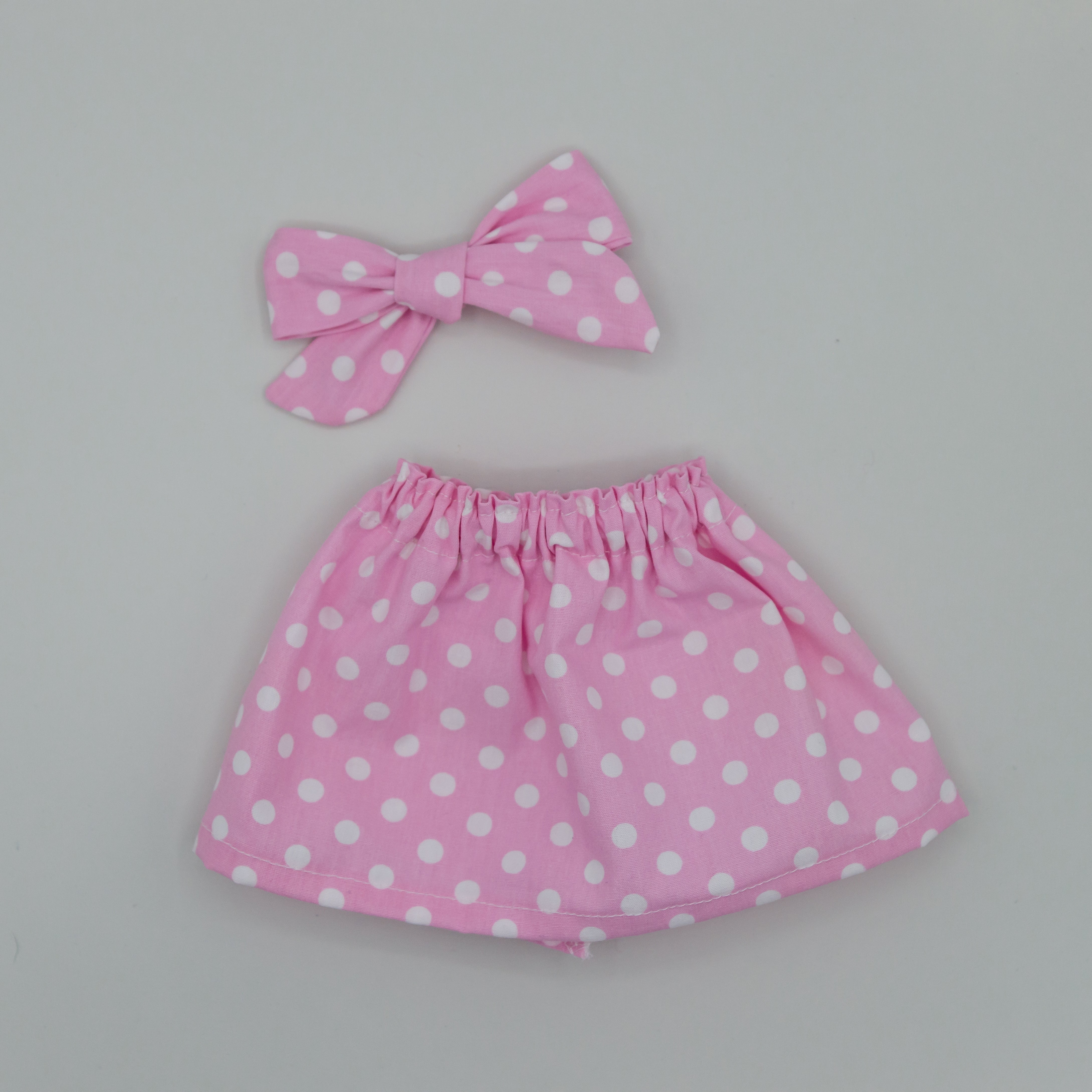 pink polka dot minikane skirt 