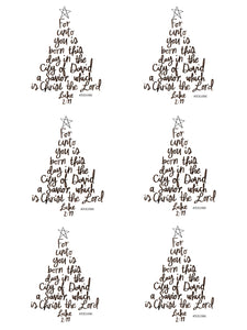 Luke 2:11 Christmas Tree Coloring page