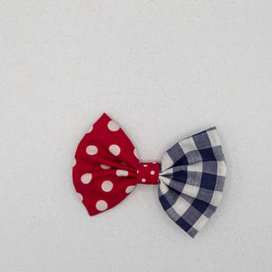 Dots and plaid 4 inch bow- LFR