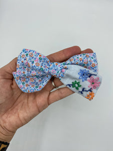 OOAK Embroidered blue bow