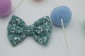 Turquoise knit vintage bow tie - HOPE